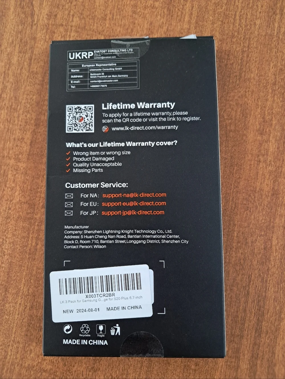 LK Smart Mobile Screen Protector 2 Pack Samsung Galaxy S20+ Glass Clear New